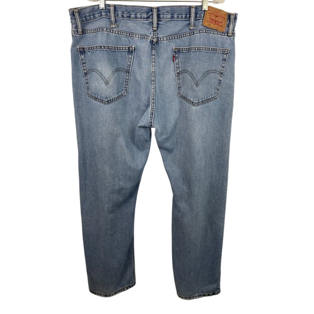Levi's 505 Straight Fit Straight Leg Blue Denim Jeans Pants Men's 42 x 30 - Picture 2 of 10